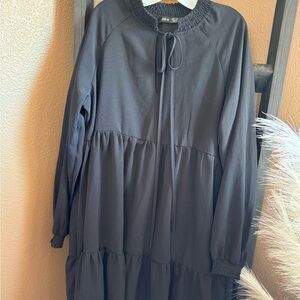 SHEIN Long Sleeve Black Dress